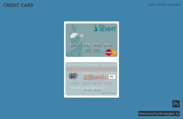 Beispielvorschau der ZENIT Mastercard der russischen Bank